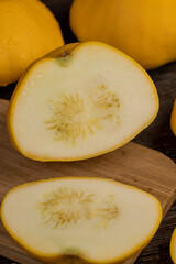 small pieces of delicious ripe yellow squash