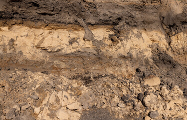 a deep hole in the ground on the site of which a highway was started