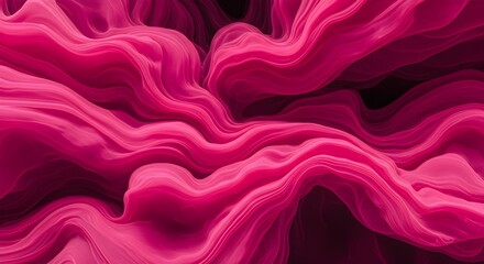 Ethereal pink waves of silk, a mesmerizing 3D abstract background, flowing