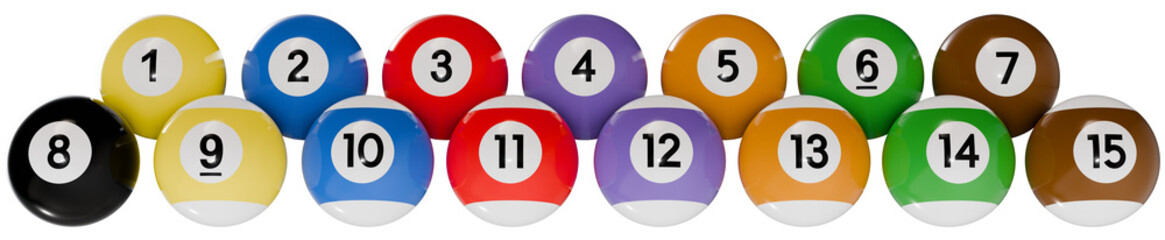 American billiard Balls illustration with PNG transparent background. Billiard balls, Amerikan Bilardo topları