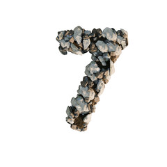 Number Seven Made of Rocks