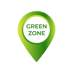Green zone location icon featuring circular design and bright shades, symbolizing eco-friendly areas.