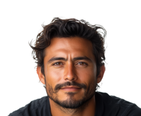 Man with a bright personality & charming smile isolated on transparent background, png