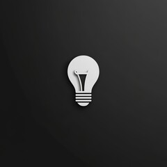 This minimalist image features a white light bulb design set against a dark background, perfect for creative projects and innovative concepts.
