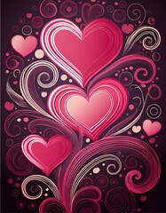 abstract background with hearts