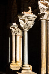 Sculpted capital depicting biblical episodes from the cloister of the Abbey of Saint-Pierre de...