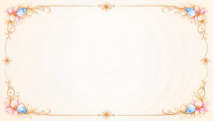 Elegant wedding invitation background with floral border, sophistication