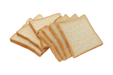 Slices of bread isolated on transparent background	