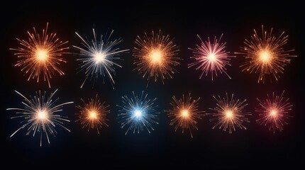 Naklejka premium Set of Sparkling Lights and Flashes