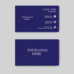 Modern business card - creative and Stylish blue elegant business card template.