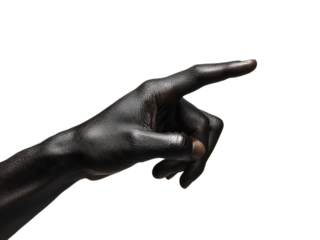 Pointing gesture hand isolated on transparent background, png
