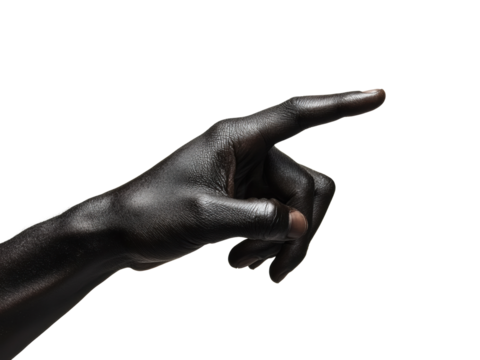 Pointing gesture hand isolated on transparent background, png