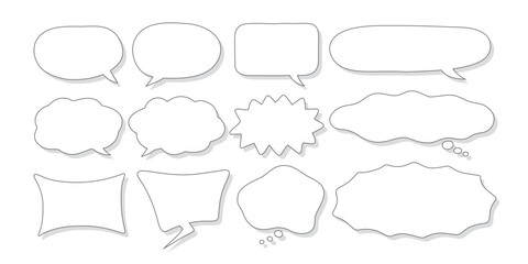 Fototapeta premium Set of hand drawn speech bubbles
