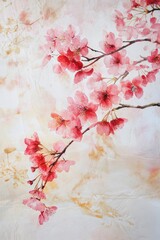 Beautiful cherry blossom tree branch with blooming flower.