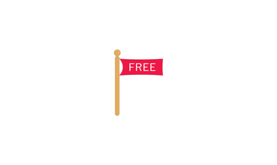Red color free text label tag flag design