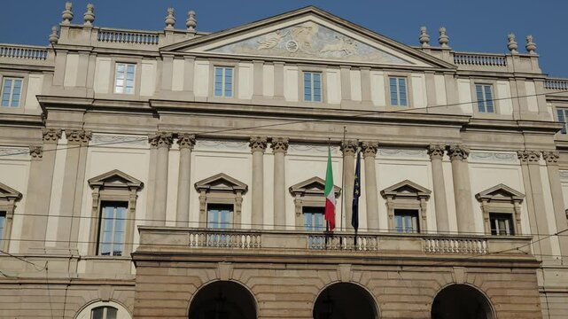 Milan, Italy - February 2025 - Visiting the exterior of the historic buildings of the Lombard capital