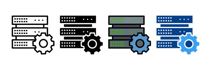 Server Configuration  Icon Set Multiple Style Collection