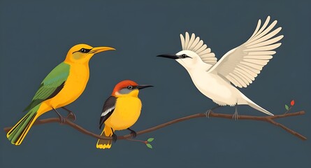 Obraz premium pair of colorful birds