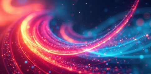 Obraz premium Abstract swirls of neon pink, teal, and orange , fluid, shade, pink