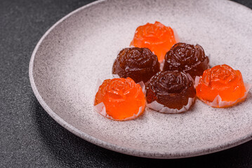 Jelly candies or homemade marmalade with different flavors