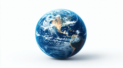 Detailed Earth Globe On White Background
