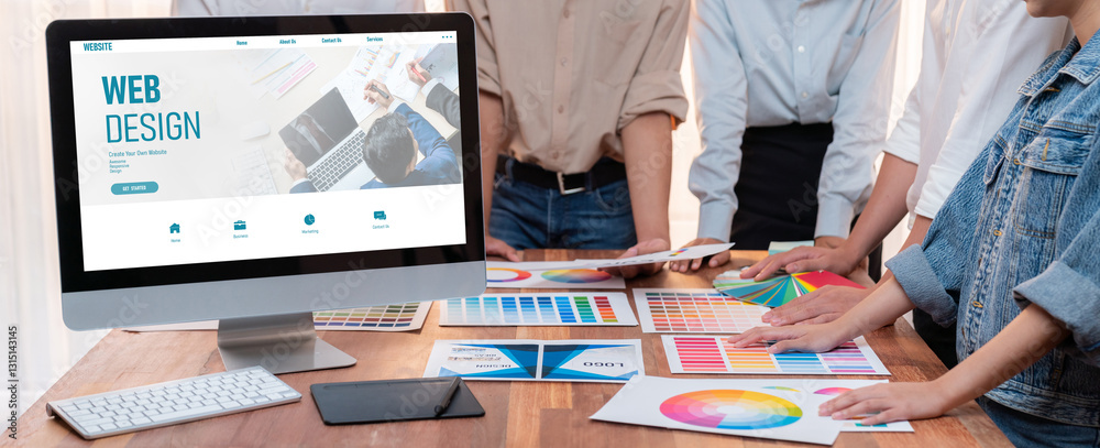 Poster website design software provide brisk template for online retail business and e-commerce