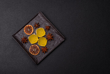 Jelly candies or homemade marmalade with different flavors