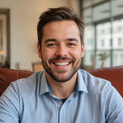 Obraz premium Room with smiled man