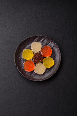 Jelly candies or homemade marmalade with different flavors