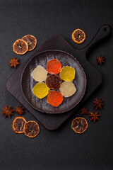 Jelly candies or homemade marmalade with different flavors