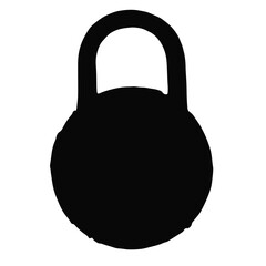 Silhouette of old padlock on white background, symbolizing security
