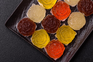 Jelly candies or homemade marmalade with different flavors