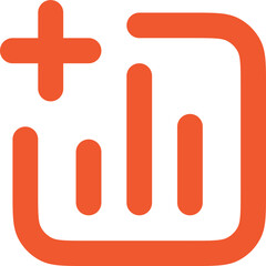 Fototapeta premium Bar chart square plus