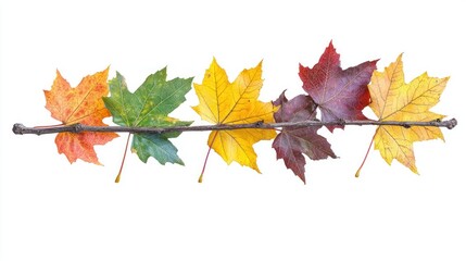 Obraz premium Colorful autumn maple leaves on a branch. (1)