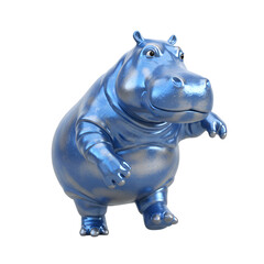 Fototapeta premium Hippo with Metallic Body Paint at Futuristic Dance Fest