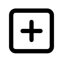 Obraz premium Add icon featuring a plus sign in a square representing addition 
