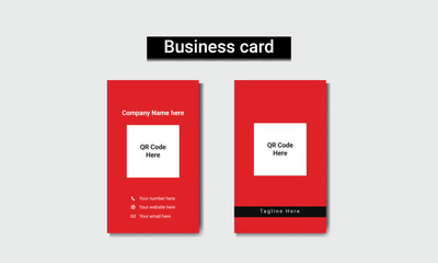Corporate QR Business Card, Modern Professional QR Visiting Card Design