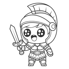 Boys are very excited to be gladiators with small swords, for coloring