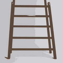 Wooden Ladder Against Light Background
