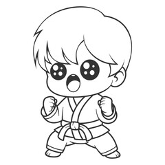 Boys are very excited to become martial arts experts, for coloring