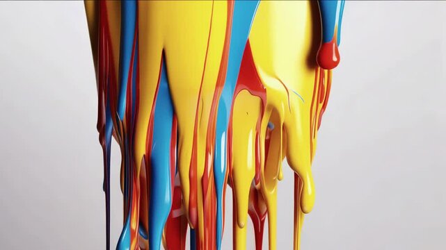 Abstract background with rainbow. Dripping rainbow and wite paint