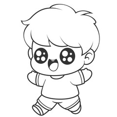The boy felt very happy while running, for coloring
