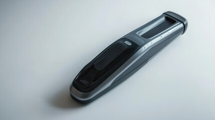 A modern, wireless vacuum cleaner with a sleek design and compact body on a white isolated background