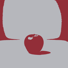 Red Apple on Light Background