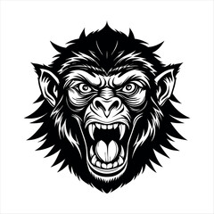 Obraz premium a chimpanzee head lion head vector