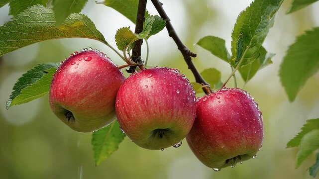 Fresh Red Apple Close-Up