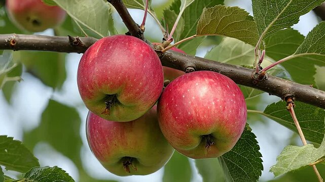 Fresh Red Apple Close-Up