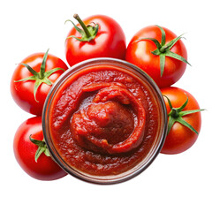 tomato sauce in a bowl with basil