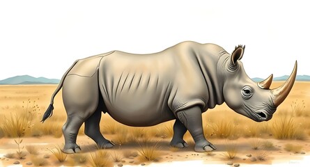 Fototapeta premium rhino in the wild