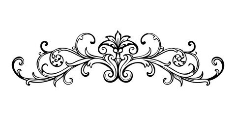 Fototapeta premium Ornamental filigree divider with elegant curves